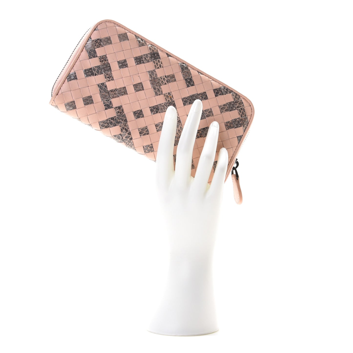 Nappa Intrecciato Ayers Zip Around Wallet Flamingo