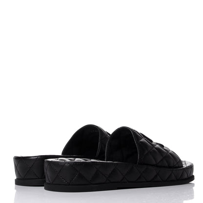 Chanel Lambskin Quilted CC Mules Sandals 38 Black 4 of 11