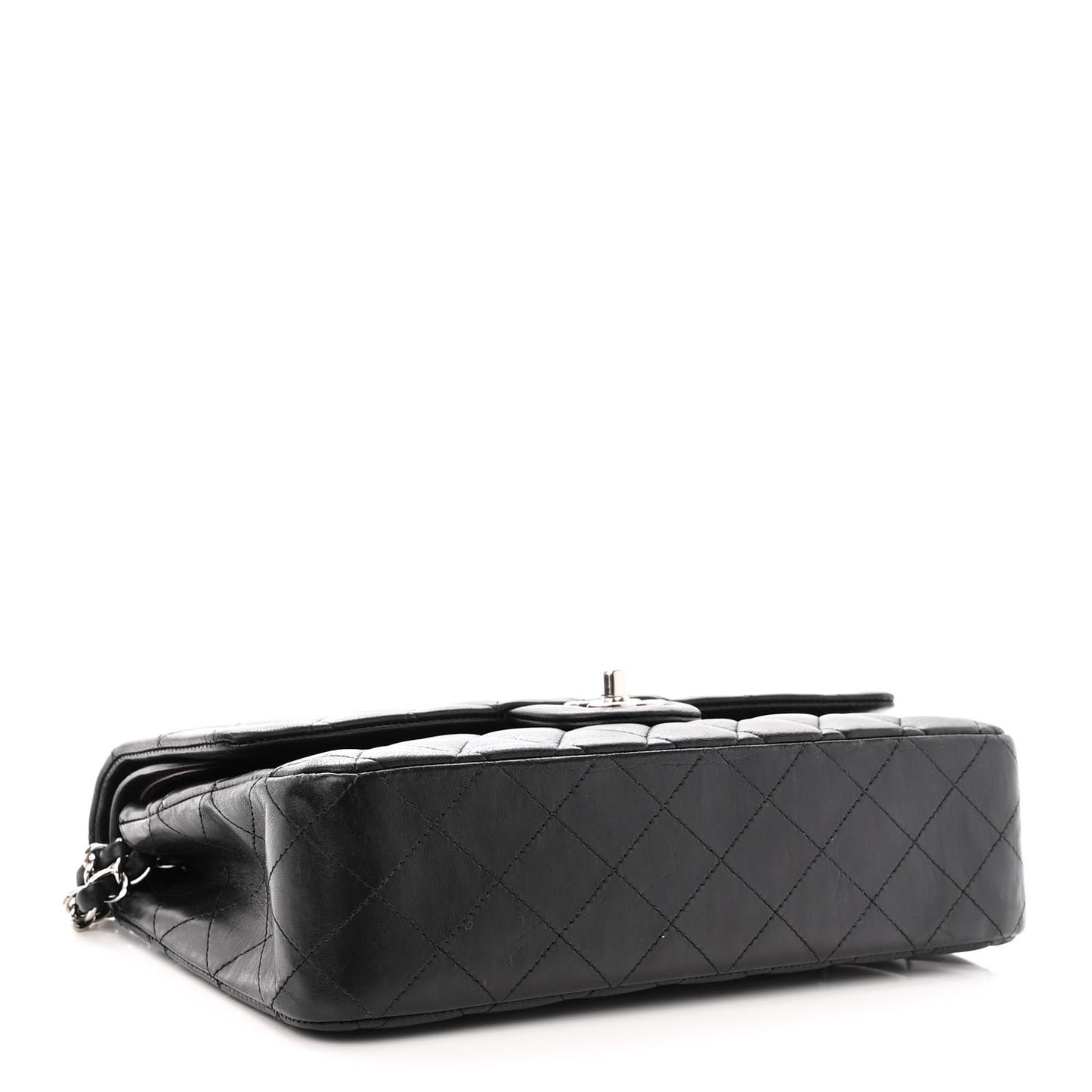 Lambskin Quilted Medium Double Flap Black