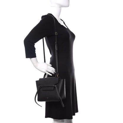 Celine Grained Calfskin Nano Belt Bag Black 2 of 10