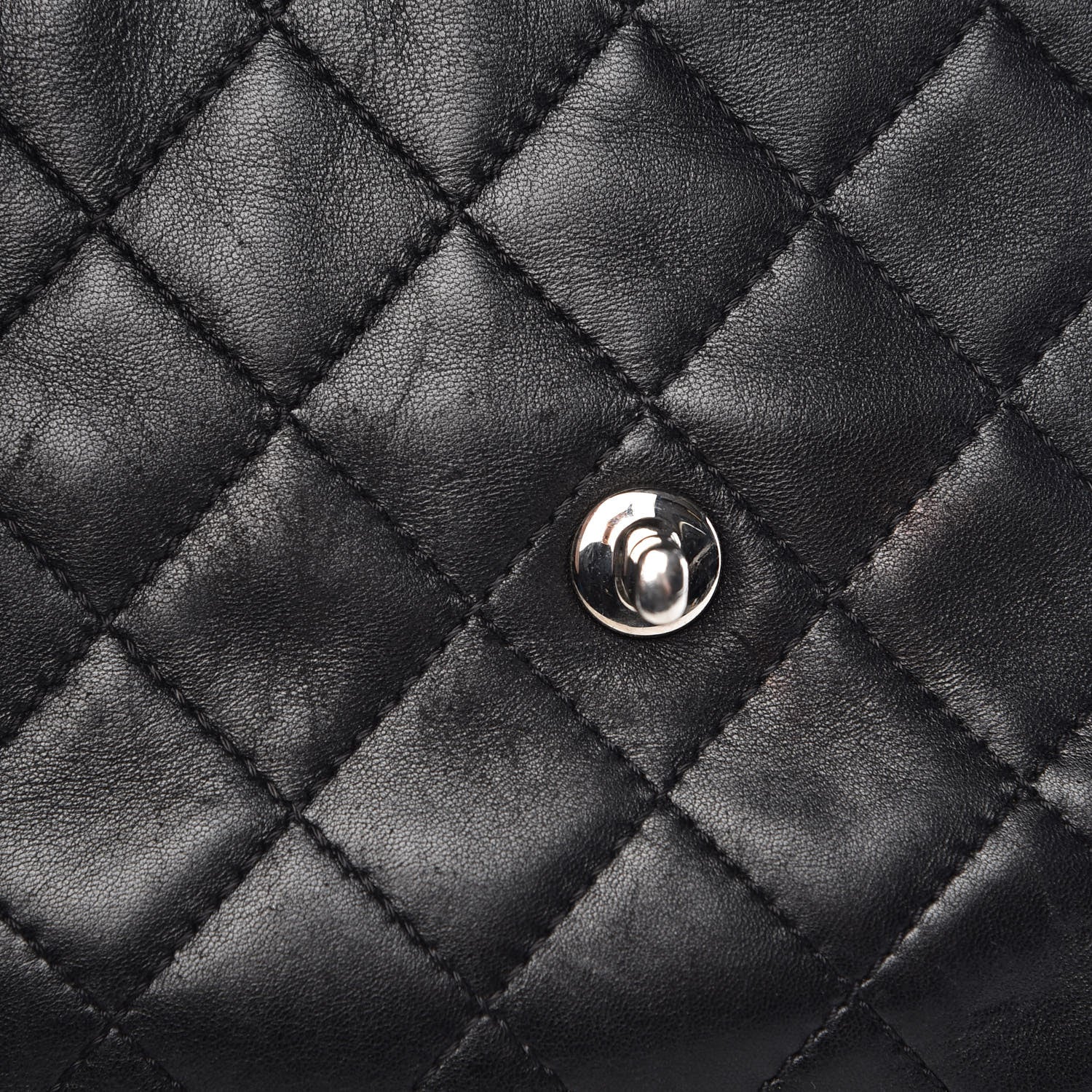 Chanel Lambskin Quilted CC Accordion Shopping Bag Black 10 of 14