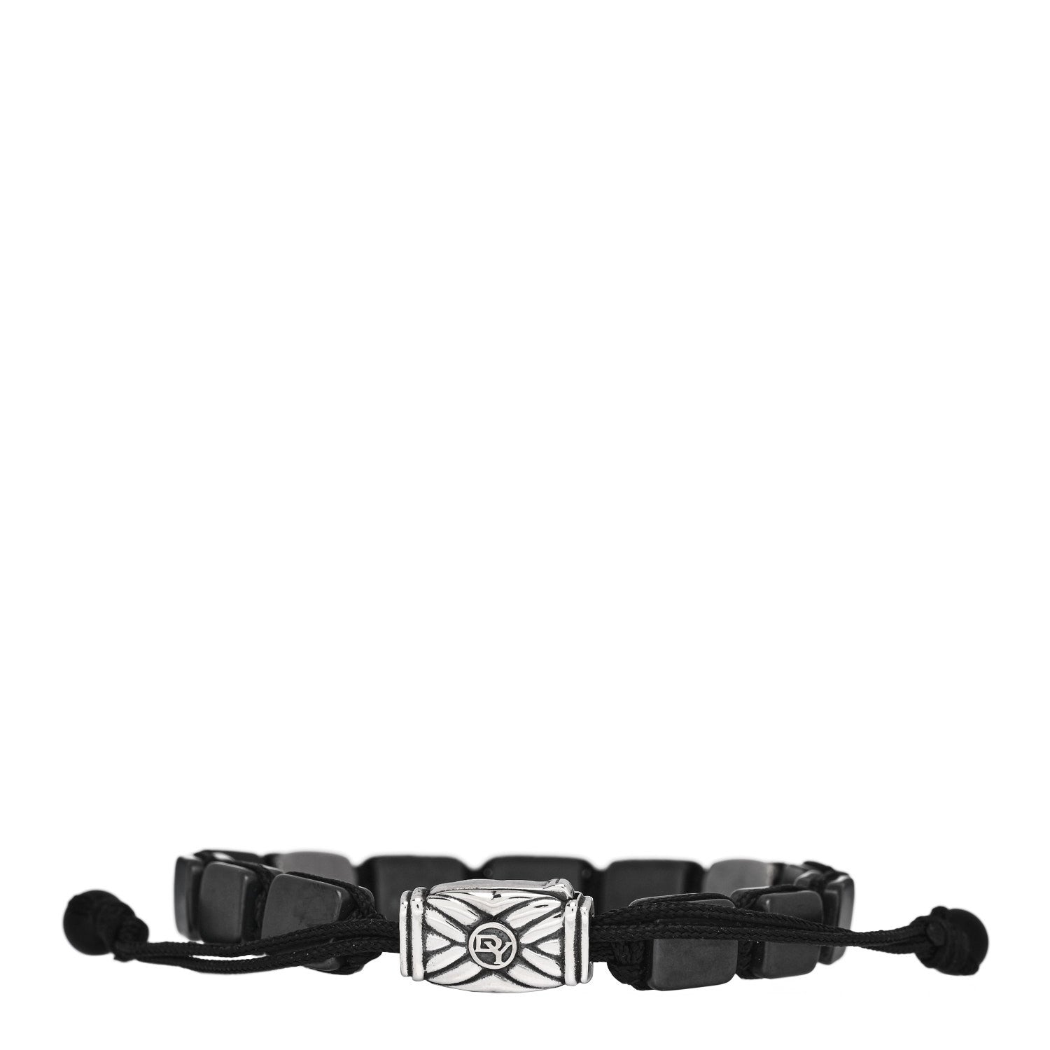 David Yurman Sterling Silver Titanium Blue Sapphire Tile Station Bracelet 2 of 3