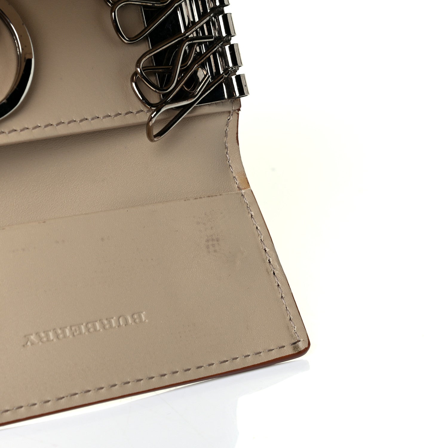 Burberry Calfskin 6 Key Holder Case Brown 6 of 6