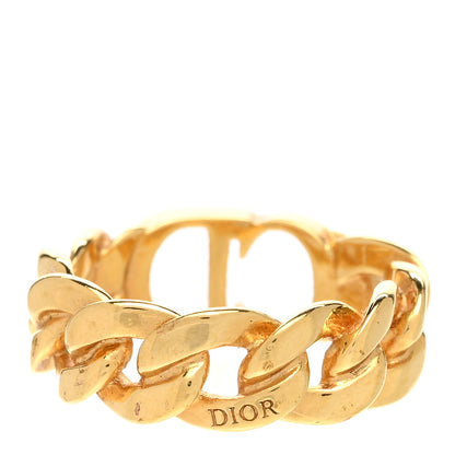 Christian Dior Metal Montaigne 30 Chain Ring 53/6.25 Antique Gold 3 of 6