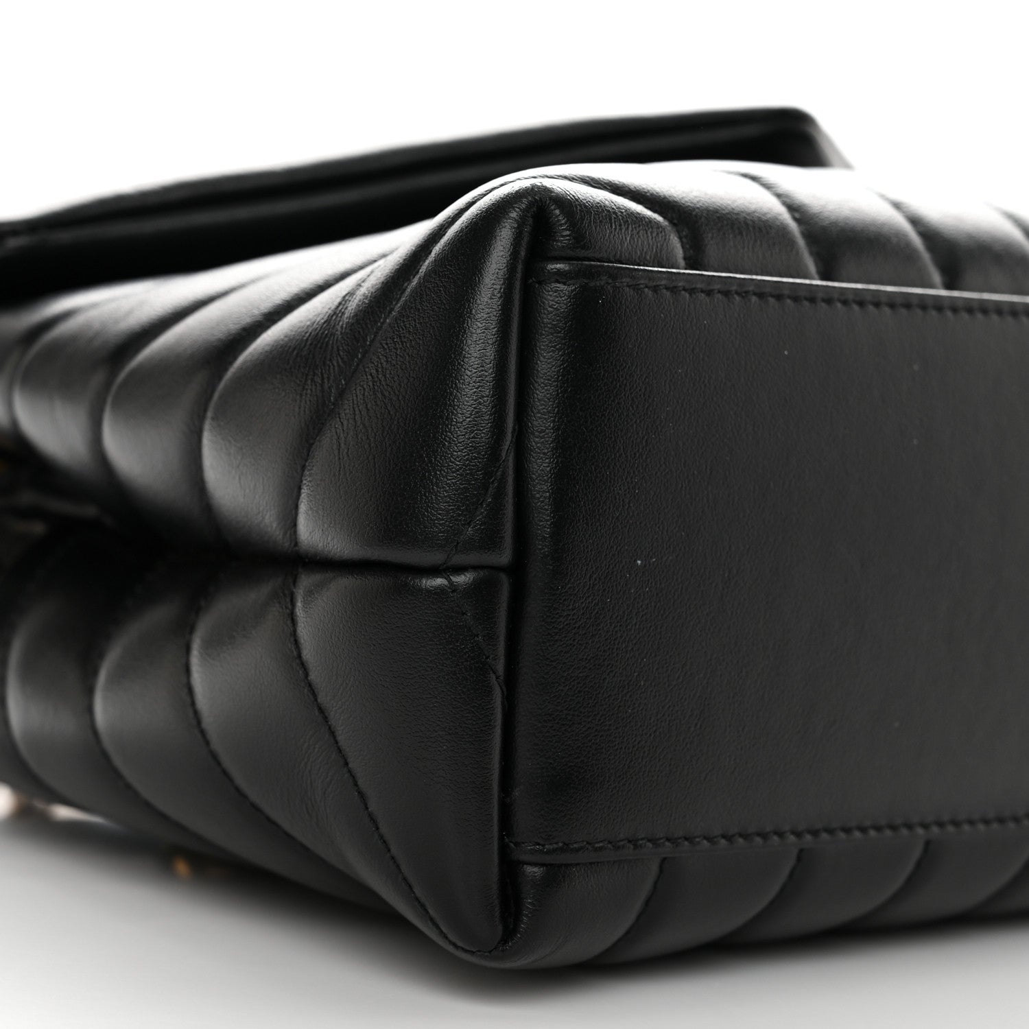 Saint Laurent Calfskin Y Quilted Monogram Small Loulou Chain Satchel Black 10 of 11