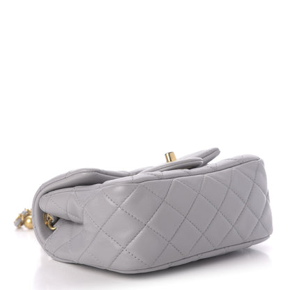 Chanel Lambskin Quilted Mini Pearl Crush Flap Light Grey 4 of 11