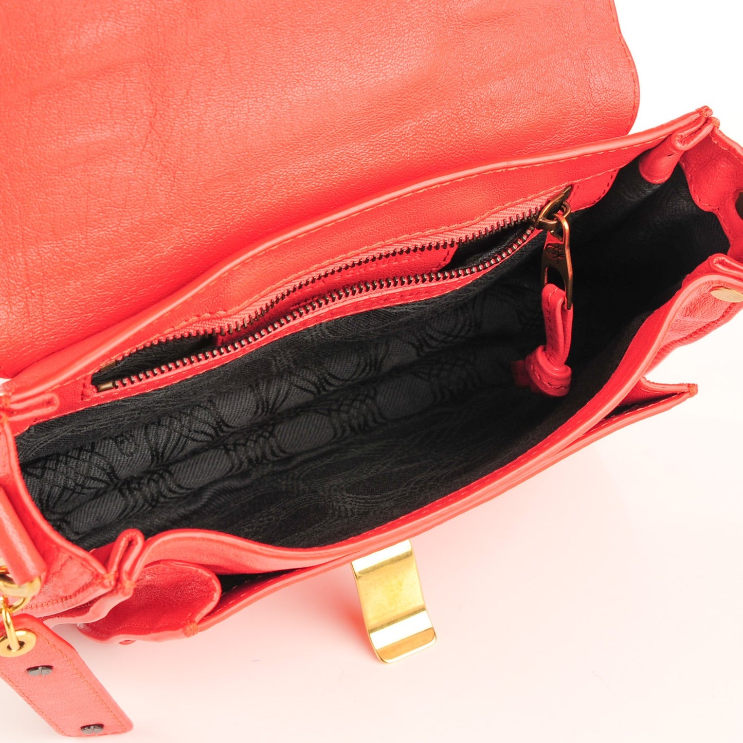 Lambskin PS1 Mini Pouch Messenger Bag Deep Coral