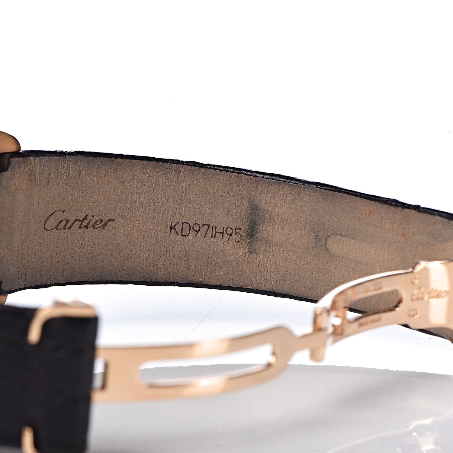 Cartier 18K Pink Gold Alligator 35mm Santos Dumont Collection Privee Manual Winding Watch Black 8 of 12