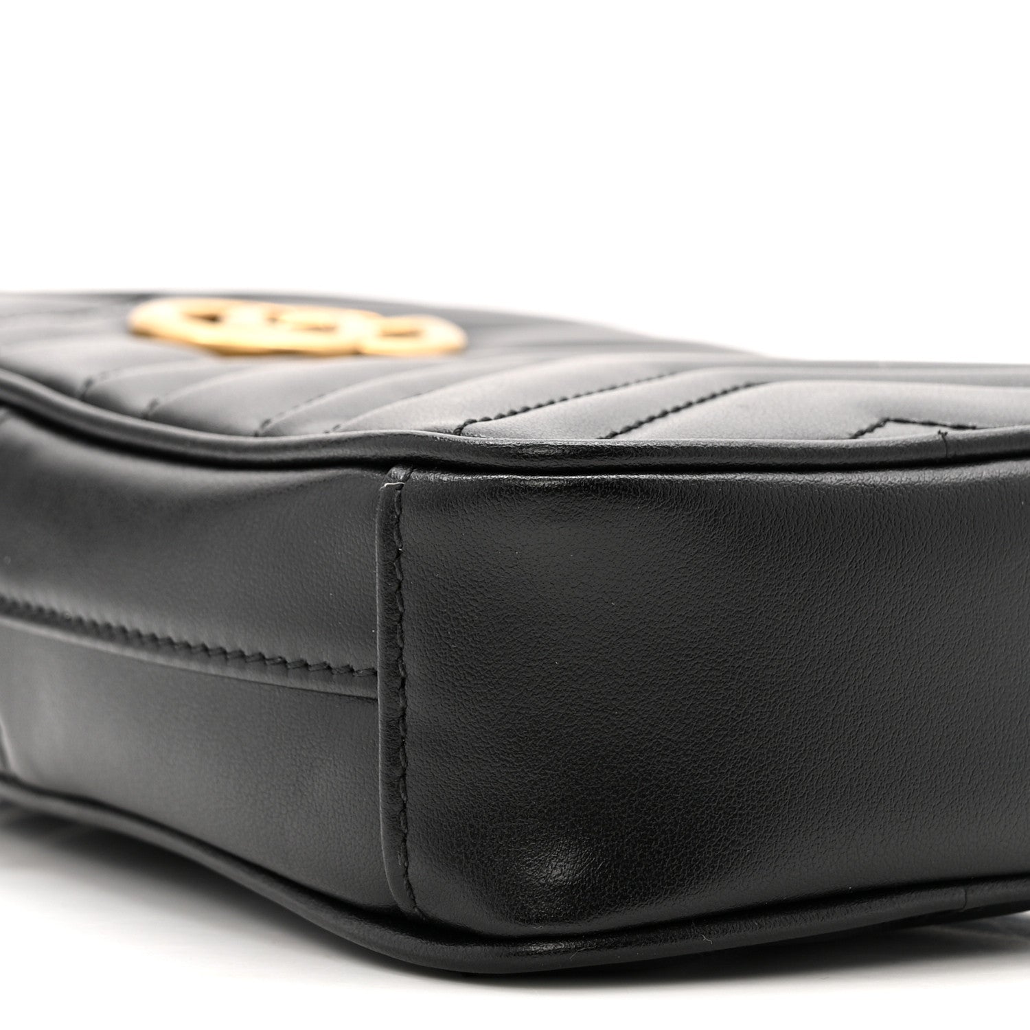 Gucci Calfskin Matelasse Mini GG Marmont Crossbody Bag Black 9 of 13
