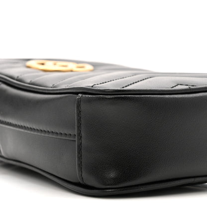 Gucci Calfskin Matelasse Mini GG Marmont Crossbody Bag Black 9 of 13
