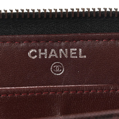 Chanel Lambskin Quilted Large Gusset Zip Around Wallet Black 12 of 18