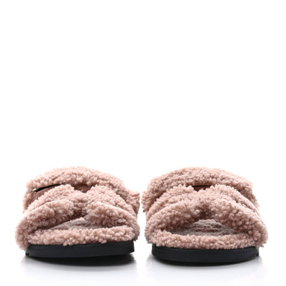 Hermes Woolskin Womens Chypre Sandals 41 Bois De Santal 2 of 8