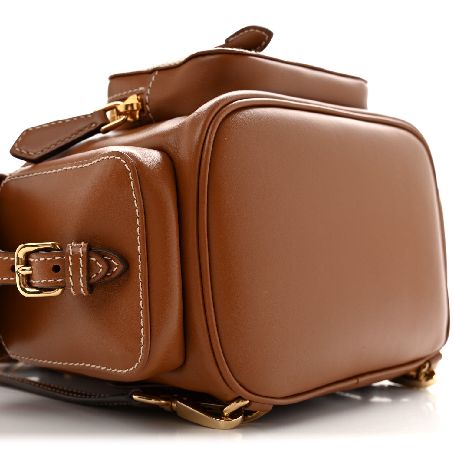 Miu Miu Soft Calfskin Medium Backpack Cognac 8 of 10