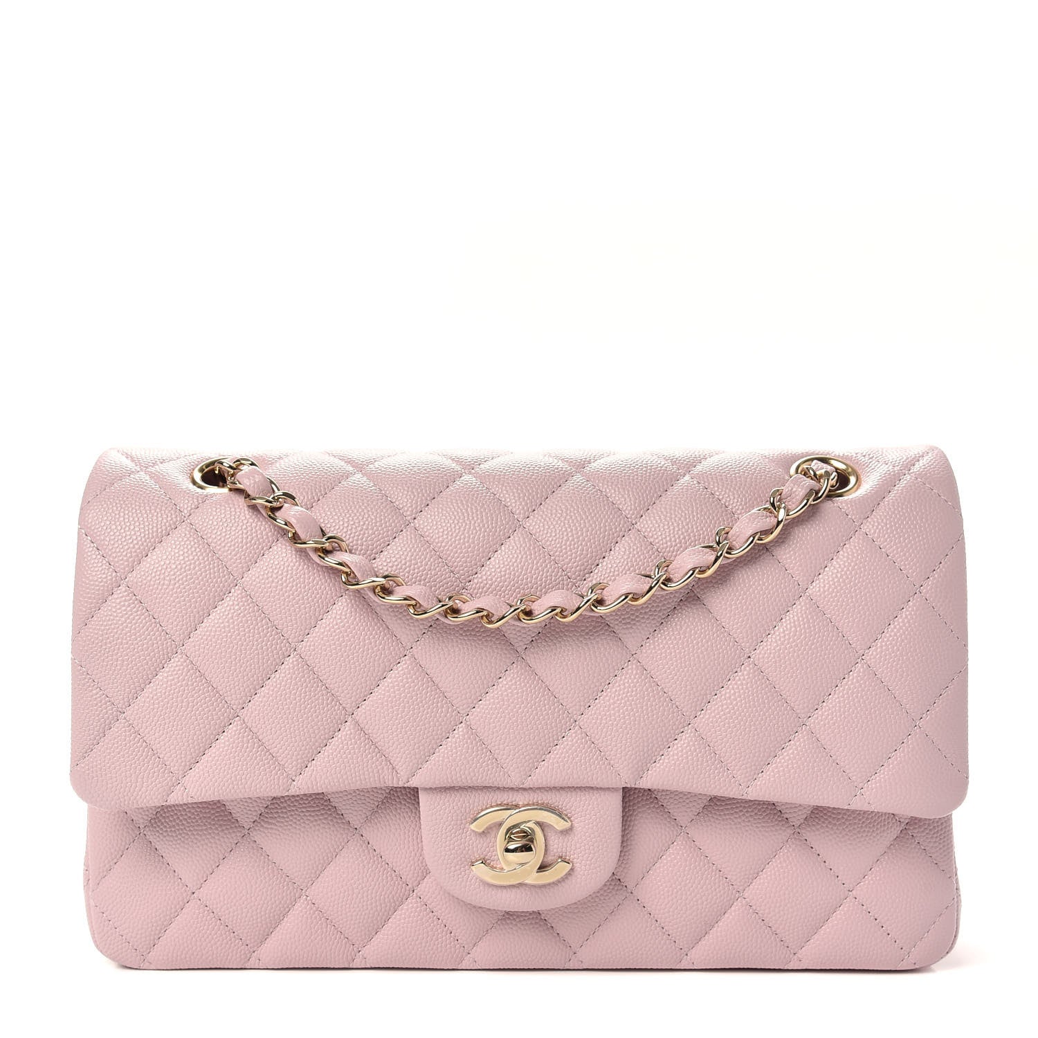 Chanel Caviar Quilted Medium Double Flap Light Pink 1 of 10