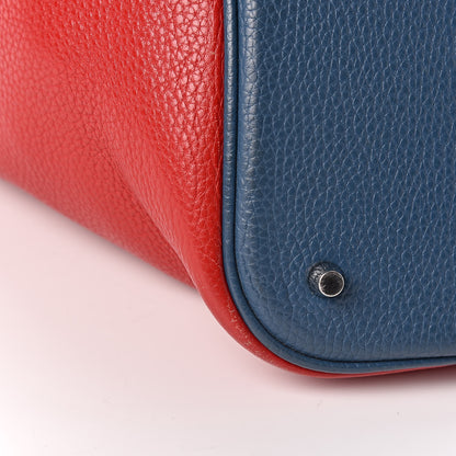 Hermes Taurillon Clemence Picotin Lock 26 GM Rouge Casaque Bleu Thalassa 14 of 16