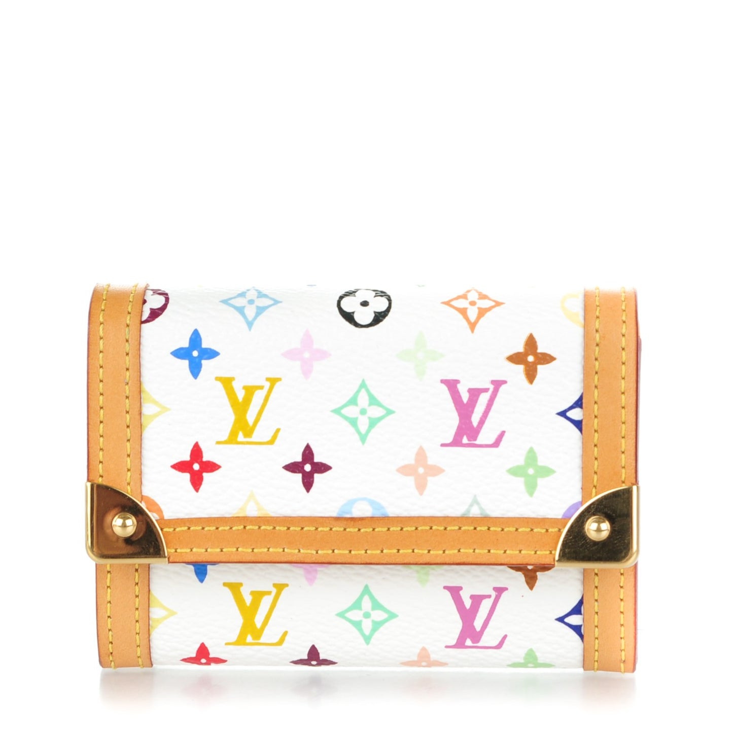 Monogram Multicolor Porte-Monnaie Plat Coin Purse White