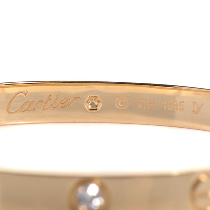 Cartier 18K Yellow Gold 6 Diamond LOVE Bracelet 16 3 of 5