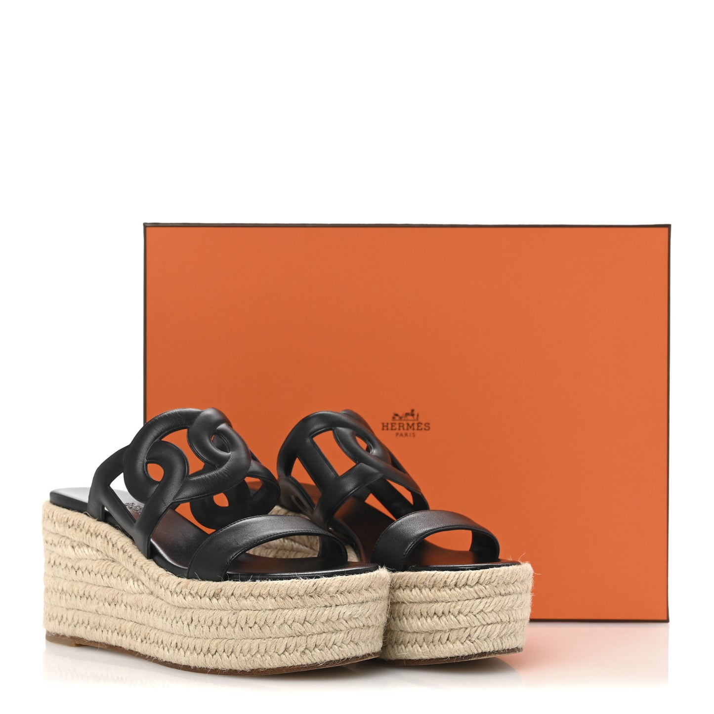 Nappa Ithea Espadrille Wedge Sandals 35 Black