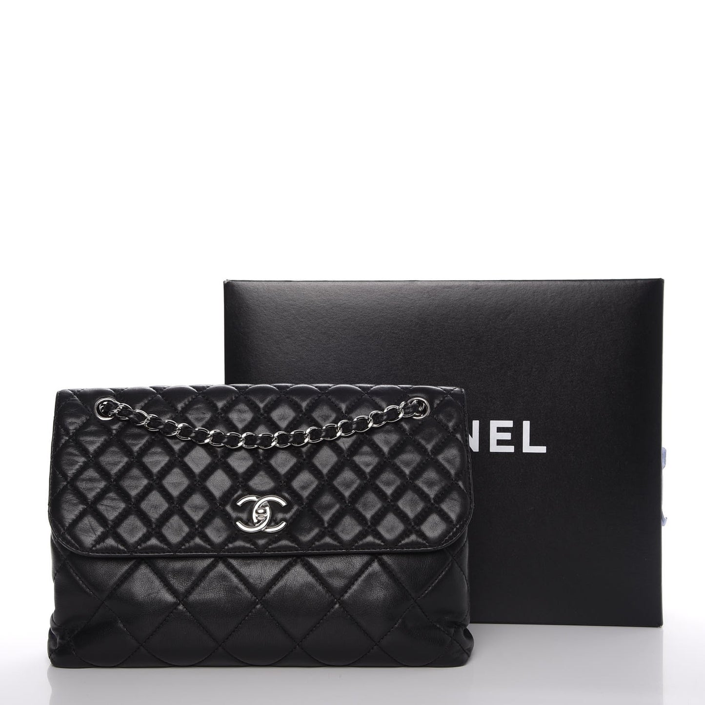 Calfskin Quilted In The Business Flap Bag Black
