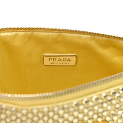 Prada Satin Crystal Triangle Pouch Ananas 6 of 12