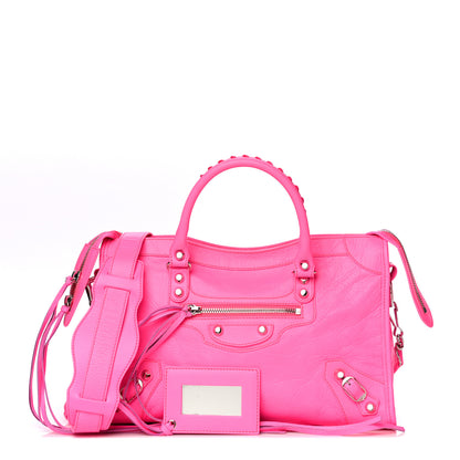 Balenciaga Agneau Classic Silver Hardware S City Rose Fluo 1 of 11