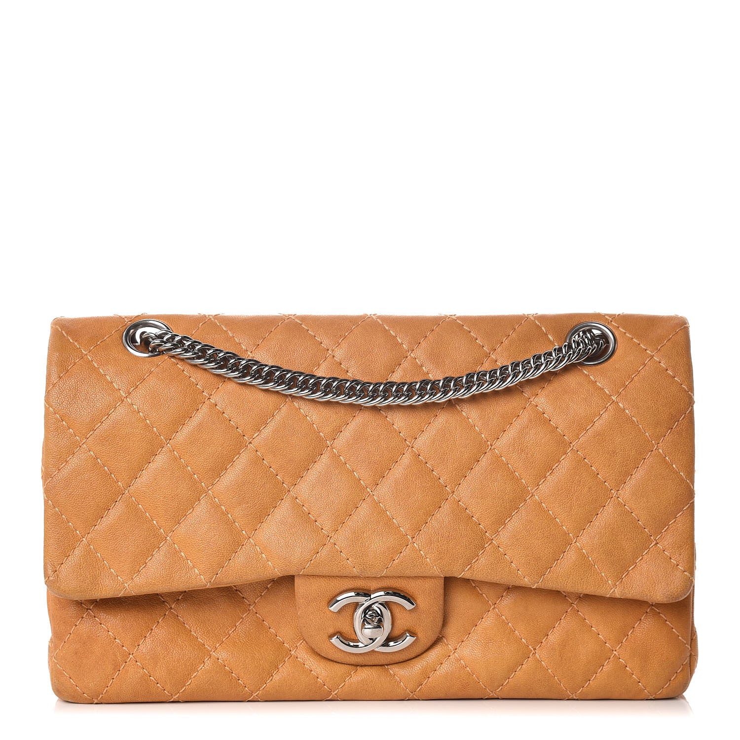 Chanel Glazed Lambskin Quilted Medium Bijoux Chain Double Flap Mango 1 of 15