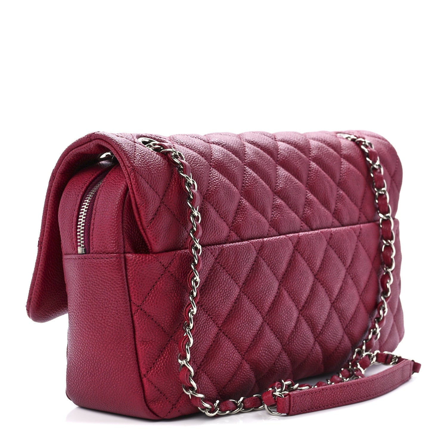 Chanel Caviar Quilted Jumbo Easy Flap Dark Pink 3 of 12