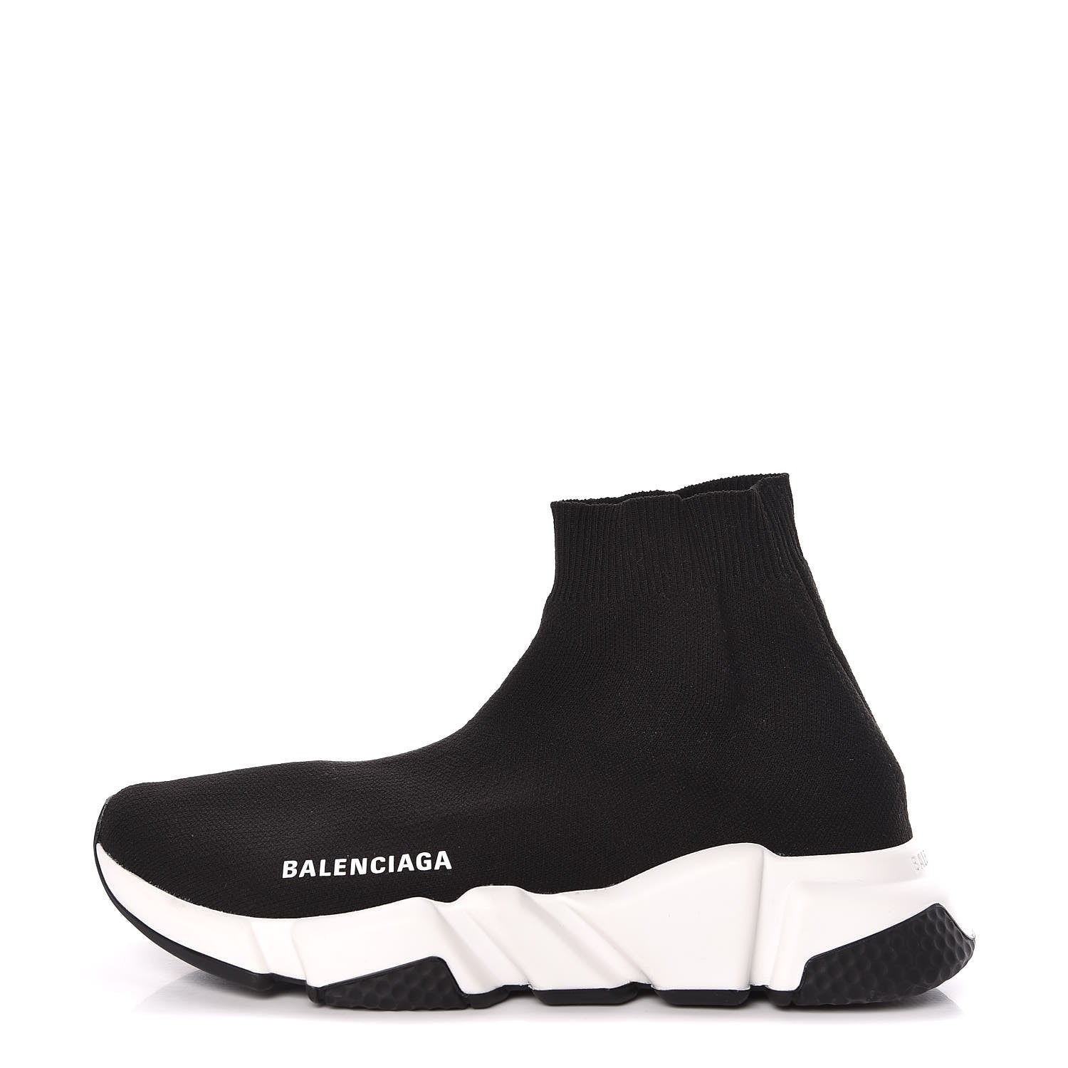 Balenciaga Neoprene Knit Womens Speed Sneakers 38 Black White 1 of 9