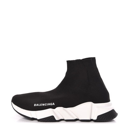 Balenciaga Neoprene Knit Womens Speed Sneakers 38 Black White 1 of 9