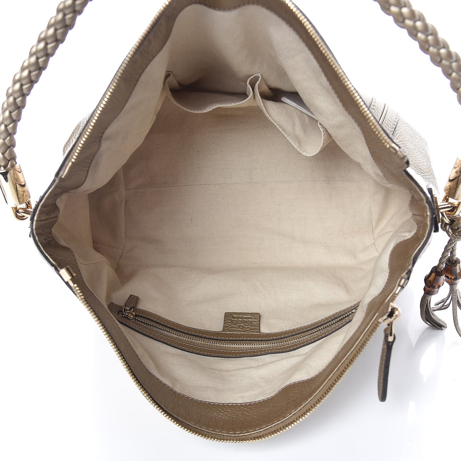 Gucci Metallic Pebbled Calfskin Medium Bella Hobo Gold 5 of 11