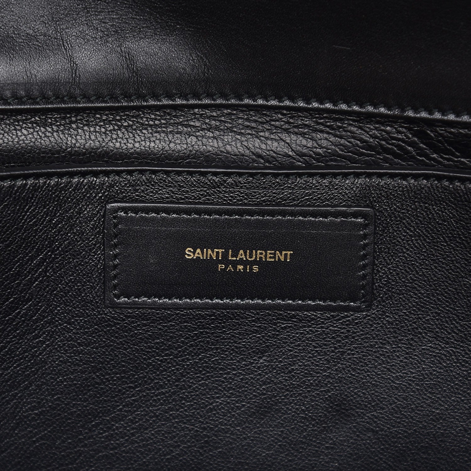 Saint Laurent Calfskin Studded Diagonal Clutch Black 7 of 7