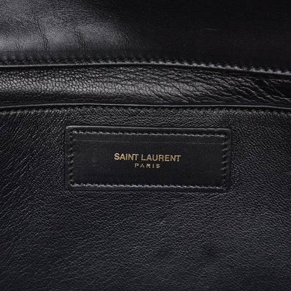 Saint Laurent Calfskin Studded Diagonal Clutch Black 7 of 7