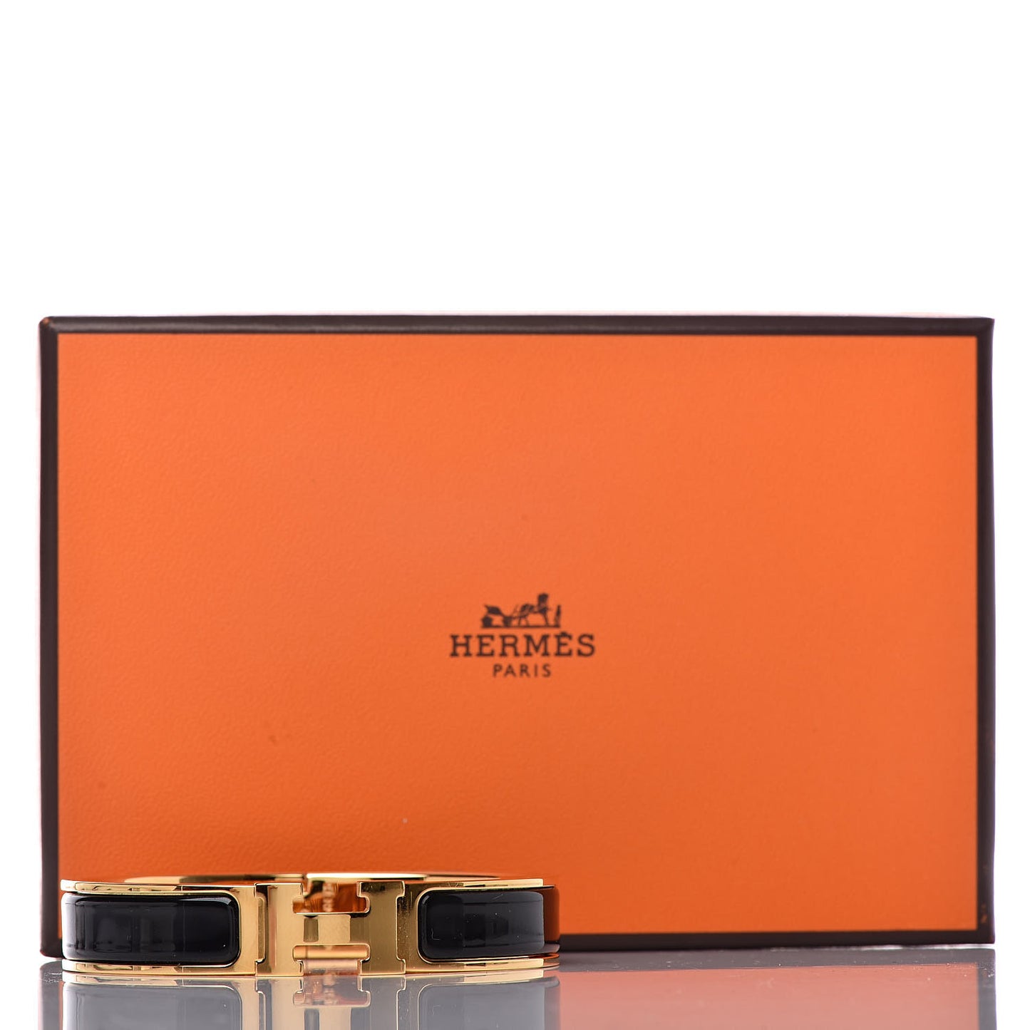 Enamel Narrow Clic Clac H Bracelet GM Black