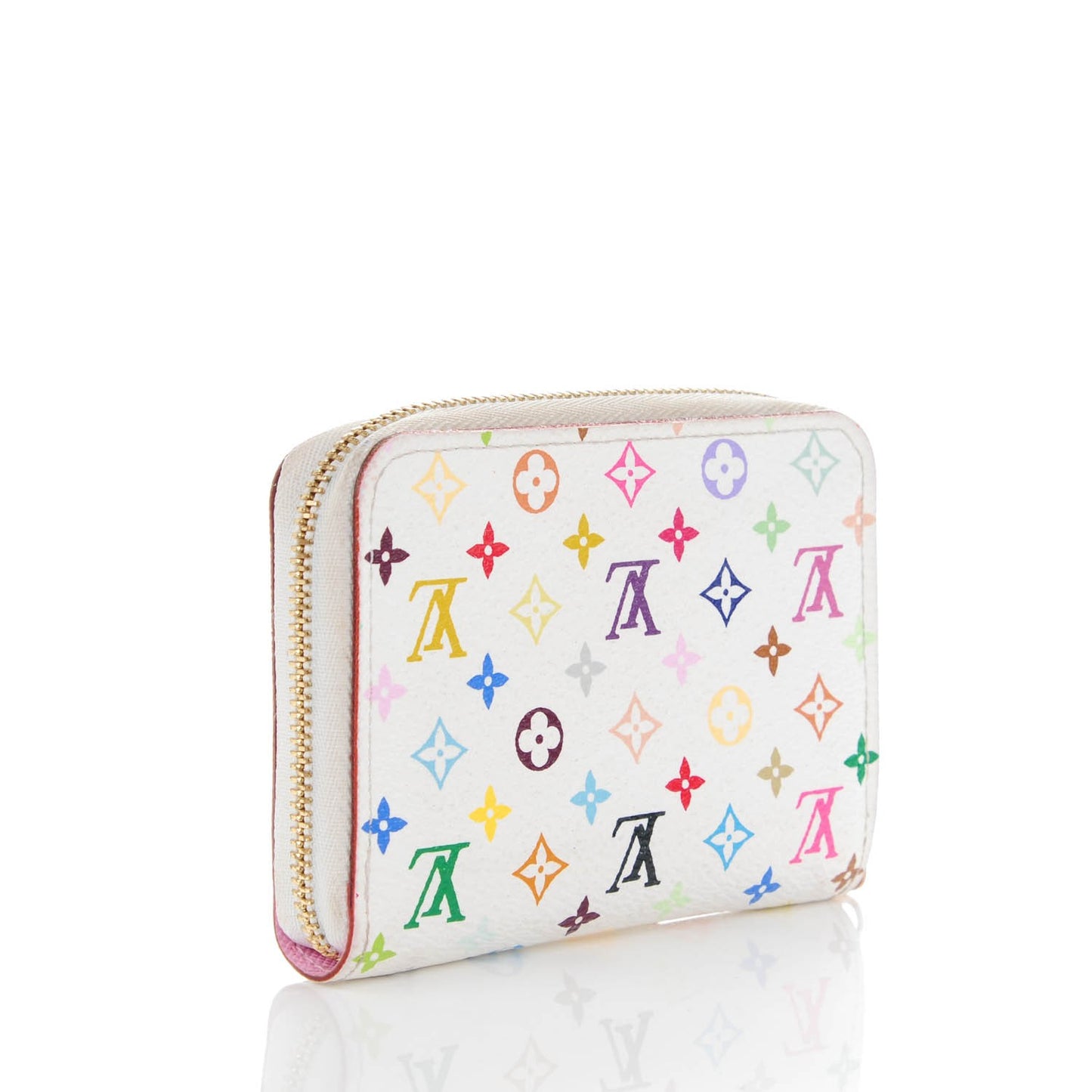 Monogram Multicolor Zippy Coin Purse Wallet White Litchi