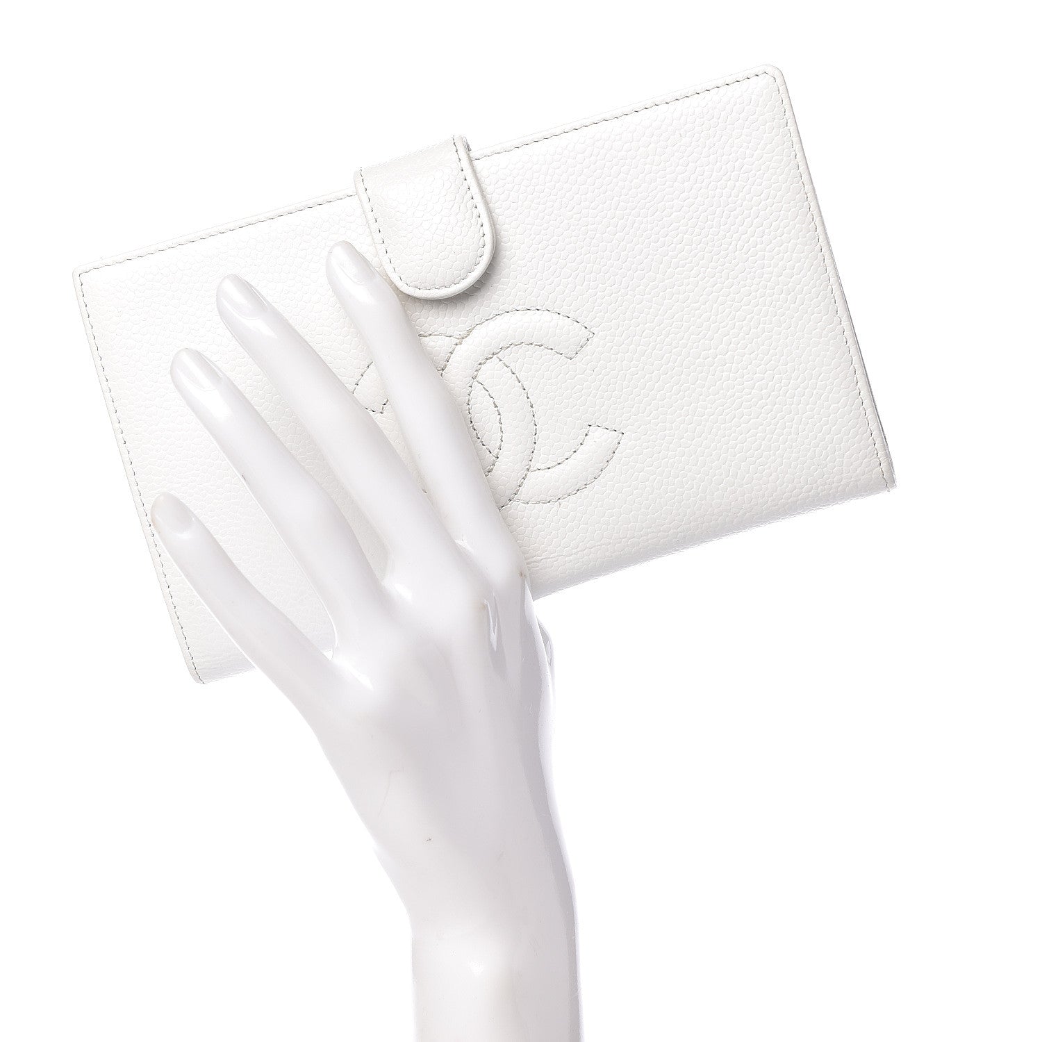 Chanel Caviar Timeless CC French Wallet White 2 of 11