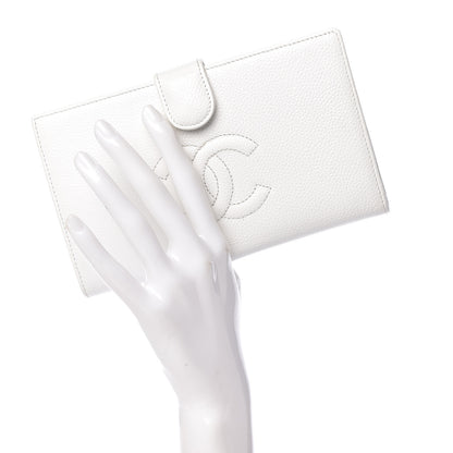 Chanel Caviar Timeless CC French Wallet White 2 of 11