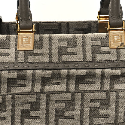Fendi Chenille Vitello Cher FF Medium Fendi Sunshine Shopper Tote Tortora 9 of 12