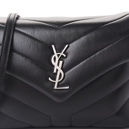 Saint Laurent Calfskin Y Quilted Monogram Toy Loulou Crossbody Bag Black 8 of 9