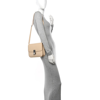 Celine Liege Calfskin Medium Classic Box Flap Bag Powder 2 of 12