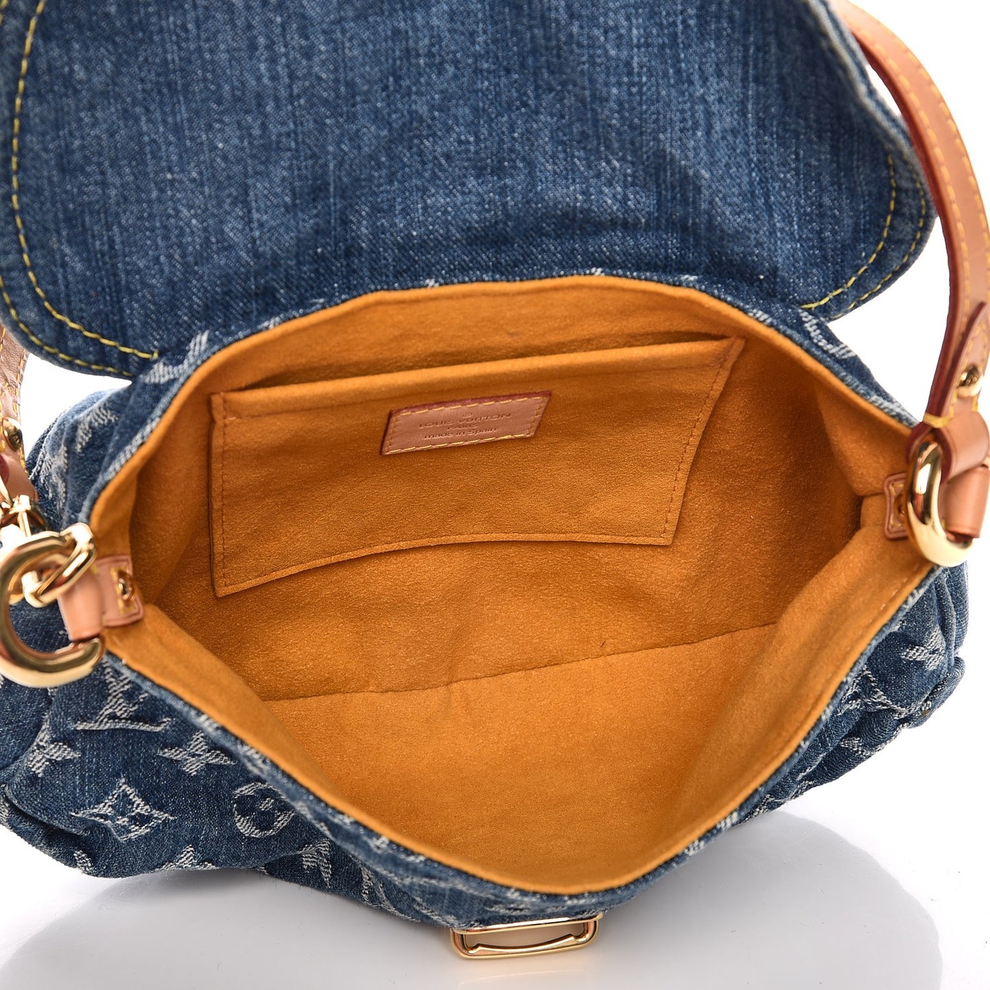 Monogram Denim Mini Pleaty Blue