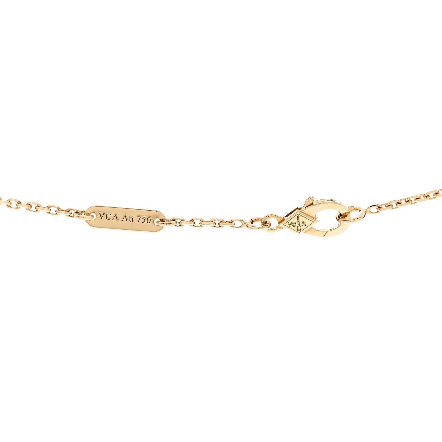VAN CLEEF & ARPELS 18K Yellow Gold Black Onyx Vintage Alhambra Pendant Necklace