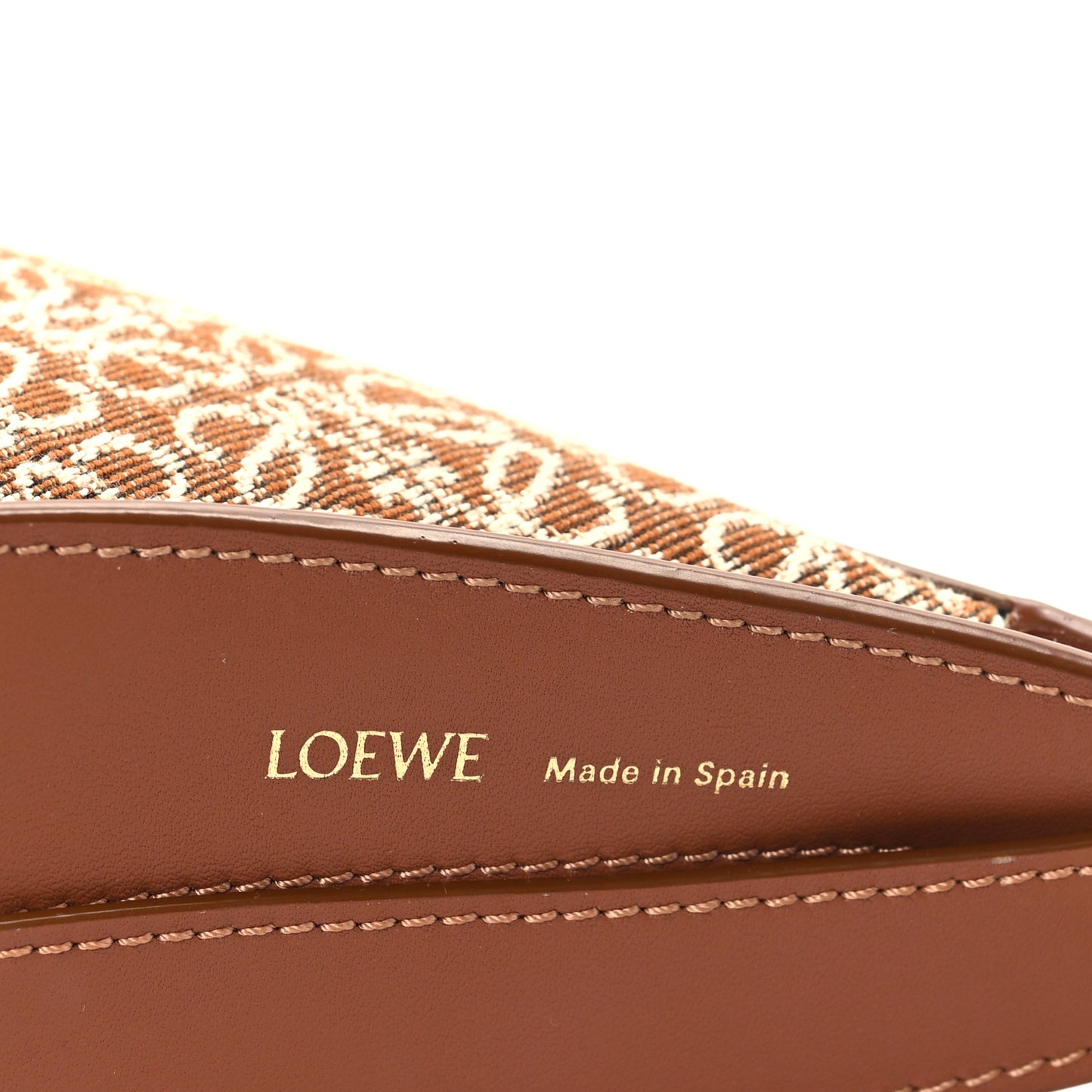 Jacquard Anagram Calfskin Luna Bag Tan