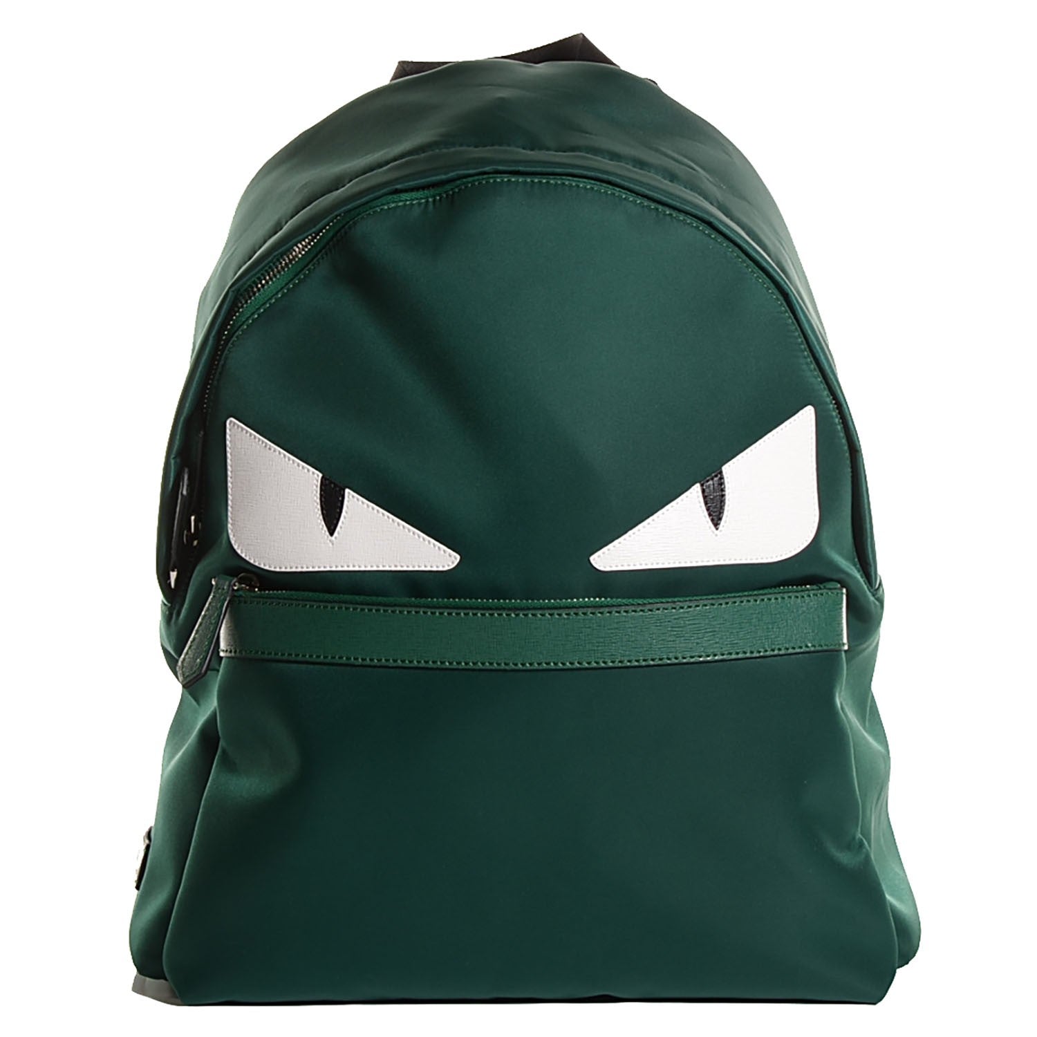 Fendi Nylon Vitello Elite Monster Eyes Rounded Backpack Verde Bottiglia White 1 of 10