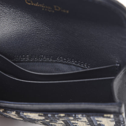 Christian Dior Oblique Saddle Card Holder Blue 7 of 7
