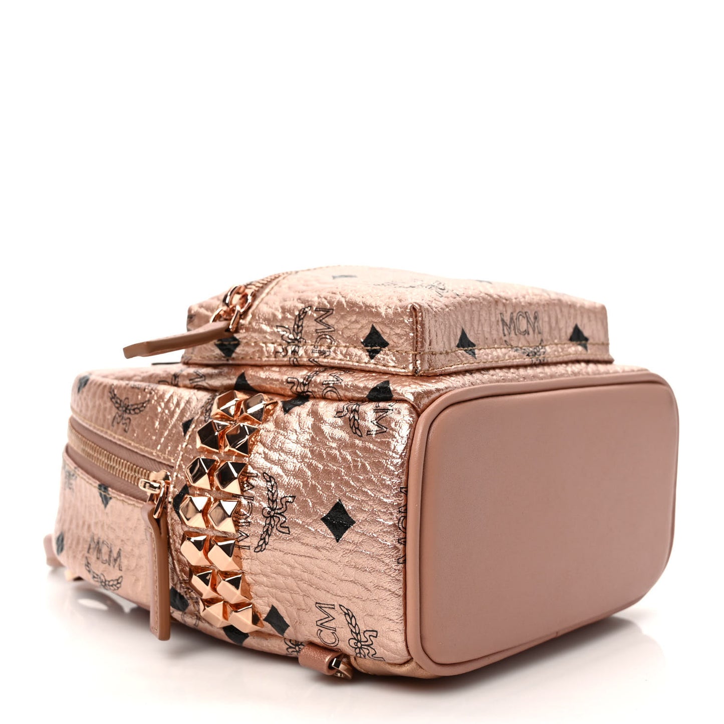 Metallic Visetos Studded X-Mini Bebe Boo Backpack Champagne Gold