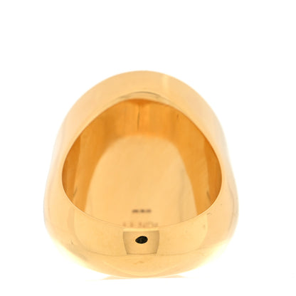 Fendi Crystal Poured Glass FF Ring 58 8.25 L Green Gold 3 of 4