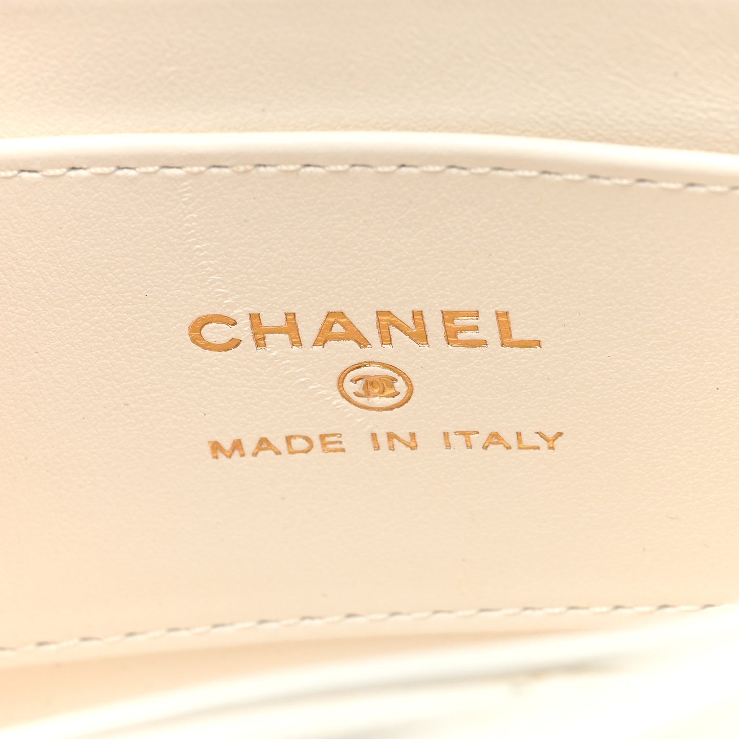 Shiny Aged Calfskin Quilted Mini Nano Kelly Shopper White