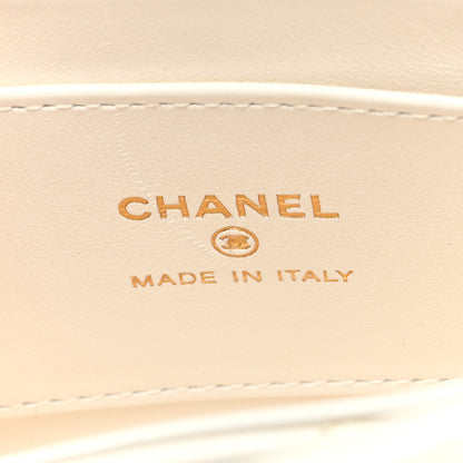 Chanel Shiny Aged Calfskin Quilted Mini Nano Kelly Shopper White 6 of 10