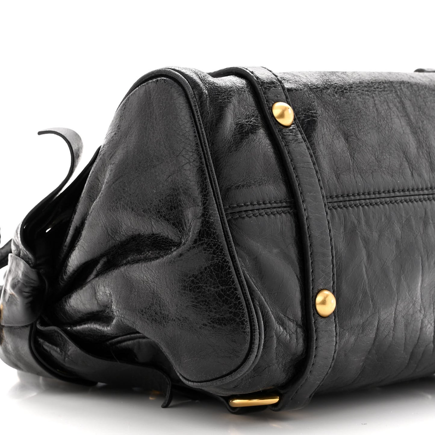 Vitello Lux Bow Tote Black