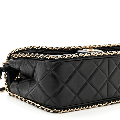 Chanel Crumpled Calfskin Medium Chain All Over Flap Black 9 of 10